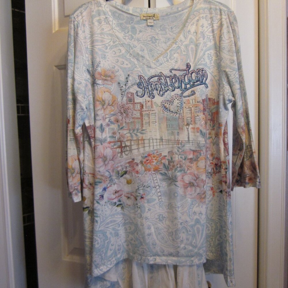 One World Amsterdam Pleat Back Tunic Sz L